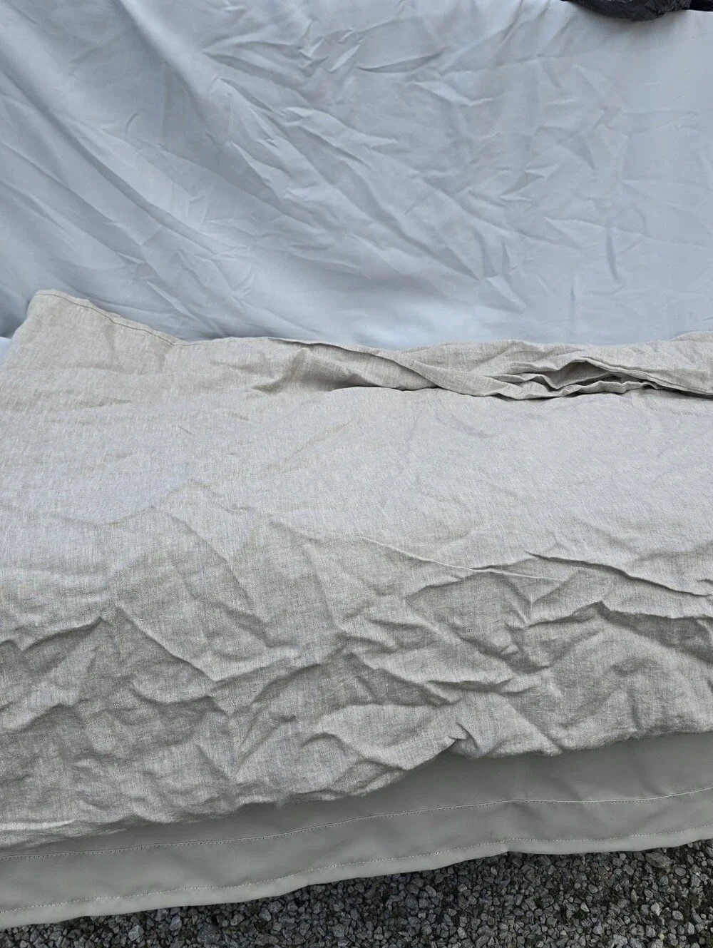 NWOT Quince European 100% Linen Duvet Cover Only Twin Natural Chambray